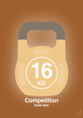 plakat: kettle bell 16 kg - competition color - cognac-Fitness-A1two3