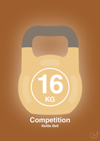 plakat: kettle bell 16 kg - competition color - cognac-Fitness-A1two3