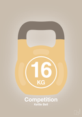 plakat: kettle bell 16 kg - competition color - creamy mushroom-Fitness-A1two3