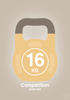 plakat: kettle bell 16 kg - competition color - creamy mushroom-Fitness-A1two3