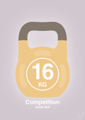 plakat: kettle bell 16 kg - competition color - dusty lilac-Fitness-A1two3