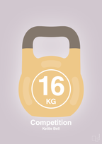 plakat: kettle bell 16 kg - competition color - dusty lilac-Fitness-A1two3