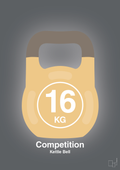 plakat: kettle bell 16 kg - competition color - graphic charcoal-Fitness-A1two3