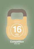 plakat: kettle bell 16 kg - competition color - jade-Fitness-A1two3