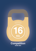 plakat: kettle bell 16 kg - competition color - lapis blue-Fitness-A1two3