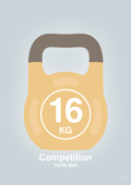 plakat: kettle bell 16 kg - competition color - light drizzle-Fitness-A1two3