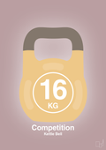 plakat: kettle bell 16 kg - competition color - light rose-Fitness-A1two3