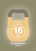 plakat: kettle bell 16 kg - competition color - misty forrest-Fitness-A1two3