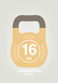 plakat: kettle bell 16 kg - competition color - painters white-Fitness-A1two3