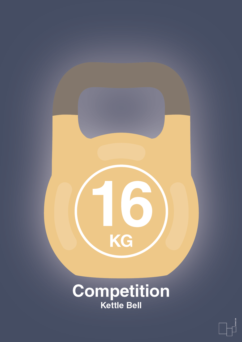 Kettle bell 16 kg - competition color - petrol-Fitness-A1two3