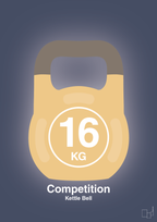 Kettle bell 16 kg - competition color - petrol-Fitness-A1two3