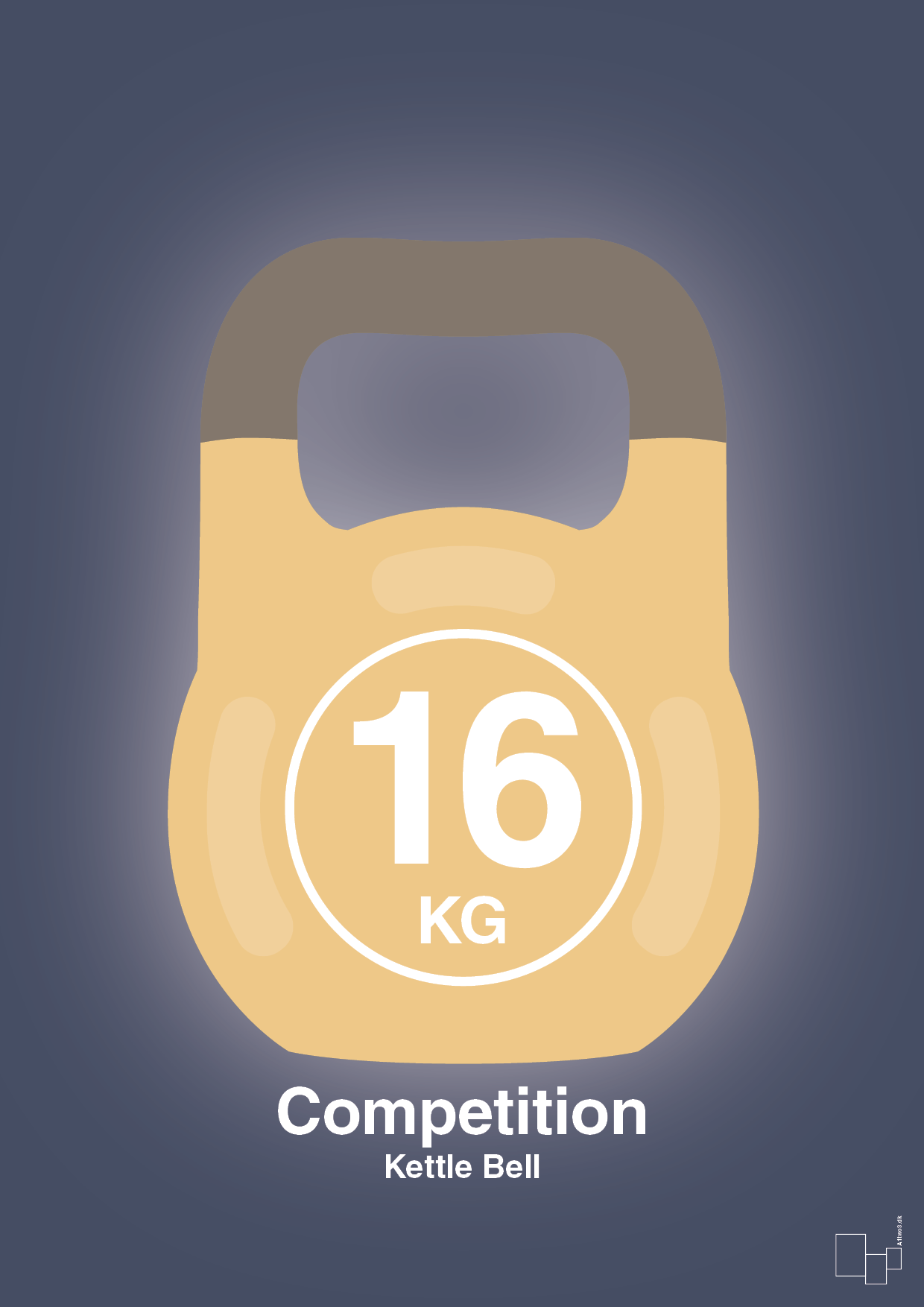 Kettle bell 16 kg - competition color - petrol-Fitness-A1two3