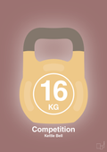 plakat: kettle bell 16 kg - competition color - plum-Fitness-A1two3