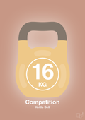 plakat: kettle bell 16 kg - competition color - powder-Fitness-A1two3