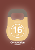 plakat: kettle bell 16 kg - competition color - red pepper-Fitness-A1two3