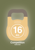 plakat: kettle bell 16 kg - competition color - secret meadow-Fitness-A1two3