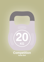 plakat: kettle bell 20 kg - competition color - back to nature-Fitness-A1two3