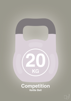 plakat: kettle bell 20 kg - competition color - battleship gray-Fitness-A1two3