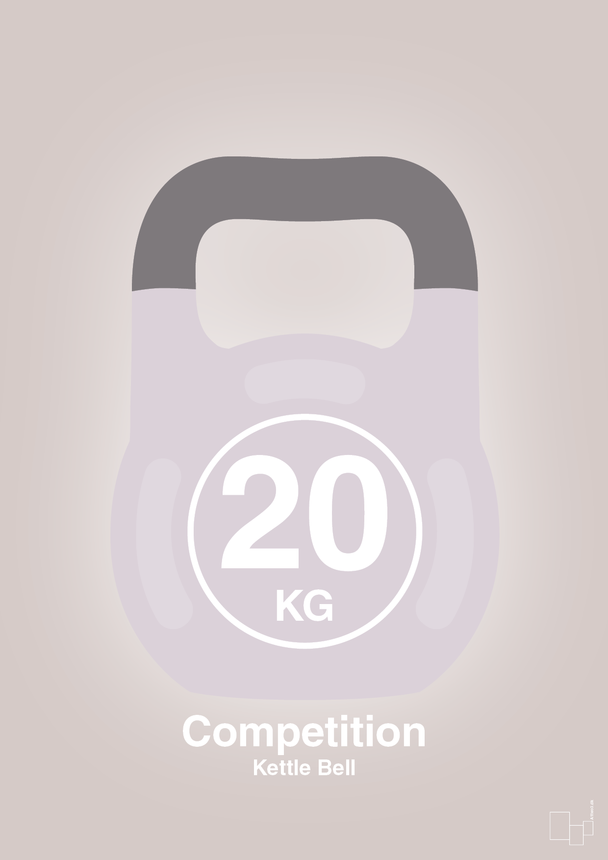 plakat: kettle bell 20 kg - competition color - broken beige-Fitness-A1two3