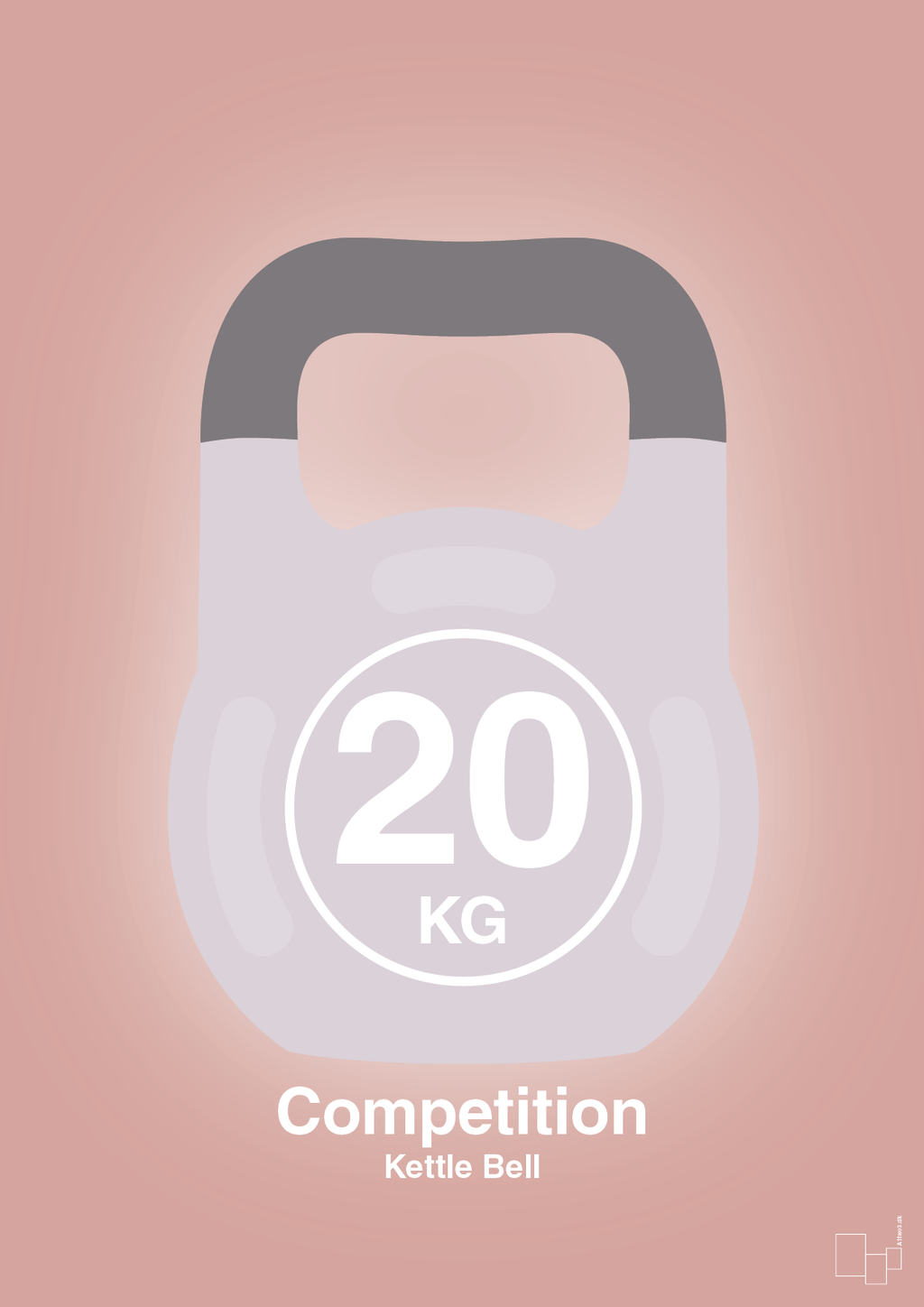 plakat: kettle bell 20 kg - competition color - bubble shell-Fitness-A1two3
