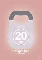 plakat: kettle bell 20 kg - competition color - bubble shell-Fitness-A1two3