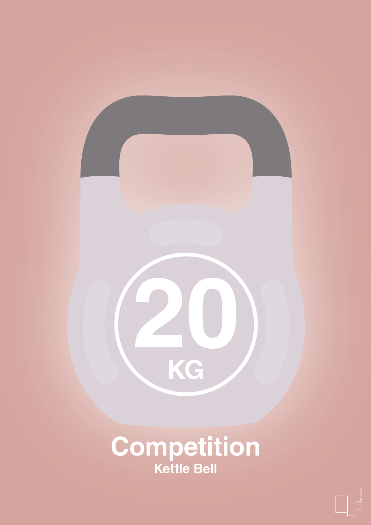 plakat: kettle bell 20 kg - competition color - bubble shell-Fitness-A1two3