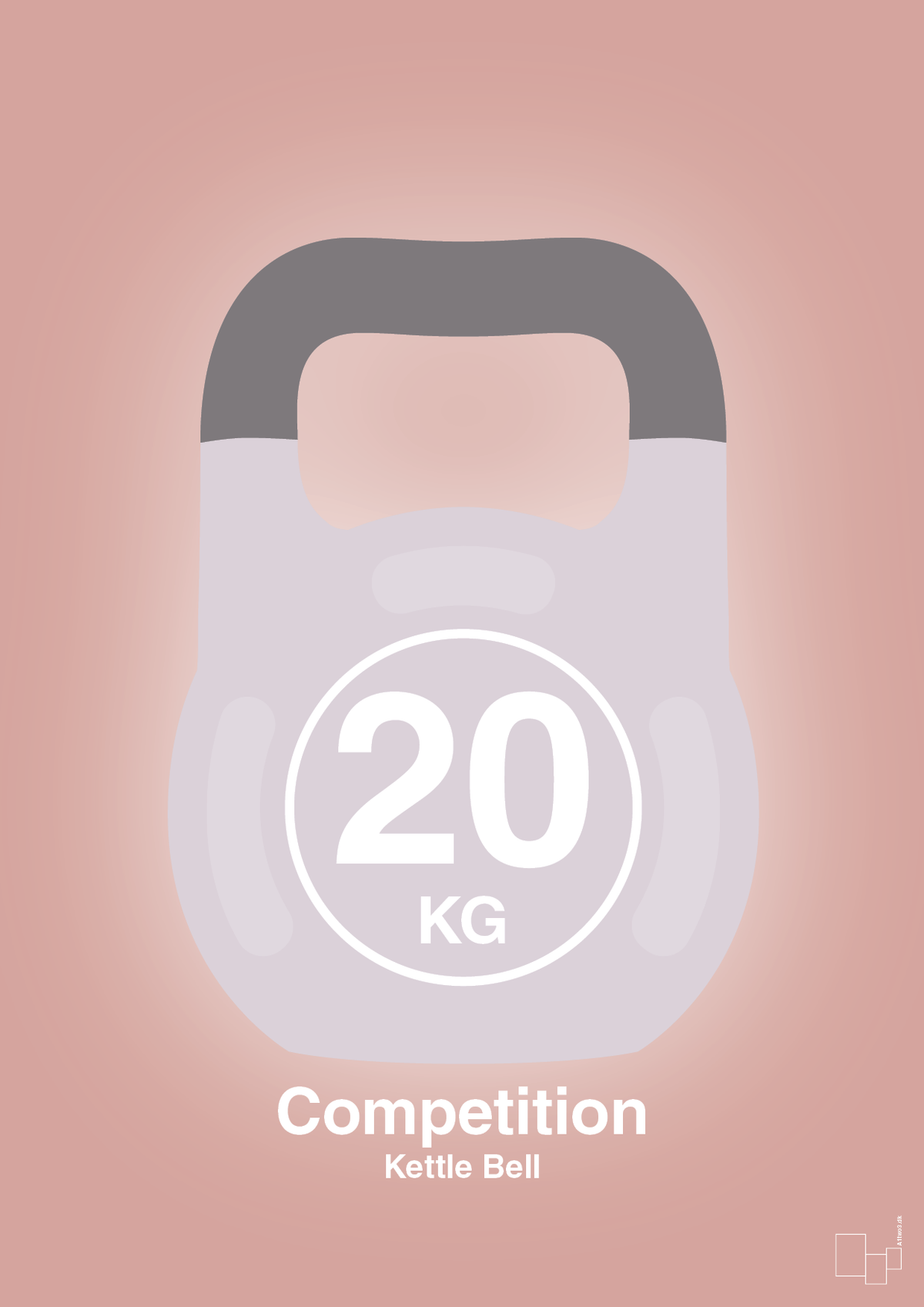 plakat: kettle bell 20 kg - competition color - bubble shell-Fitness-A1two3