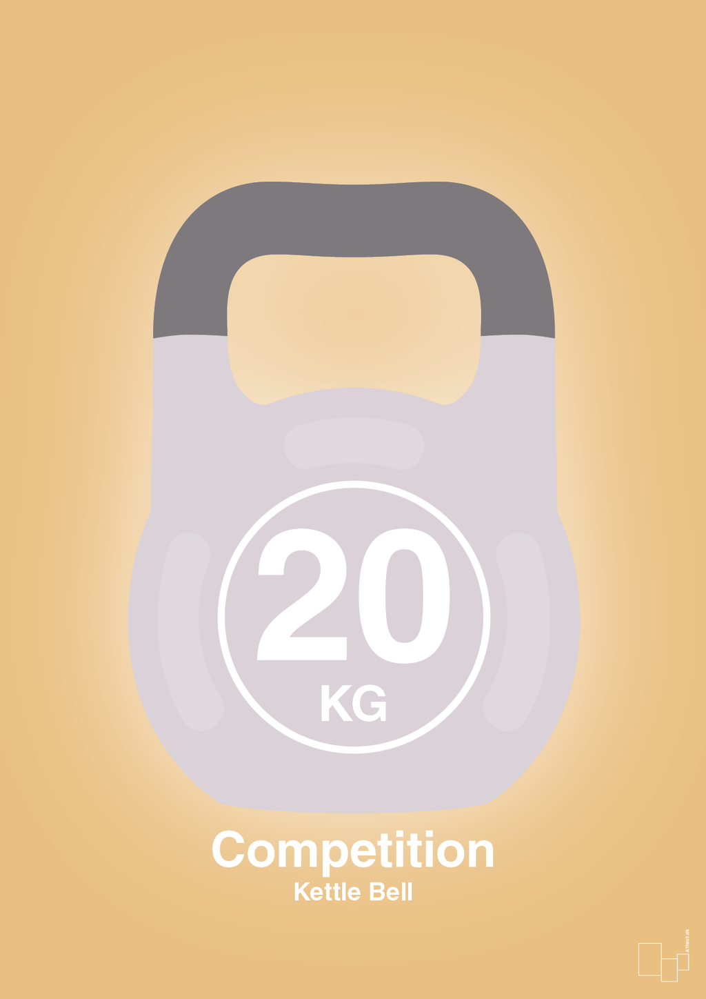 plakat: kettle bell 20 kg - competition color - charismatic-Fitness-A1two3