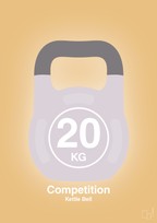 plakat: kettle bell 20 kg - competition color - charismatic-Fitness-A1two3