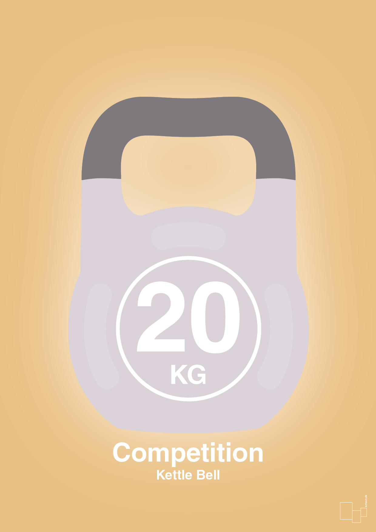 plakat: kettle bell 20 kg - competition color - charismatic-Fitness-A1two3