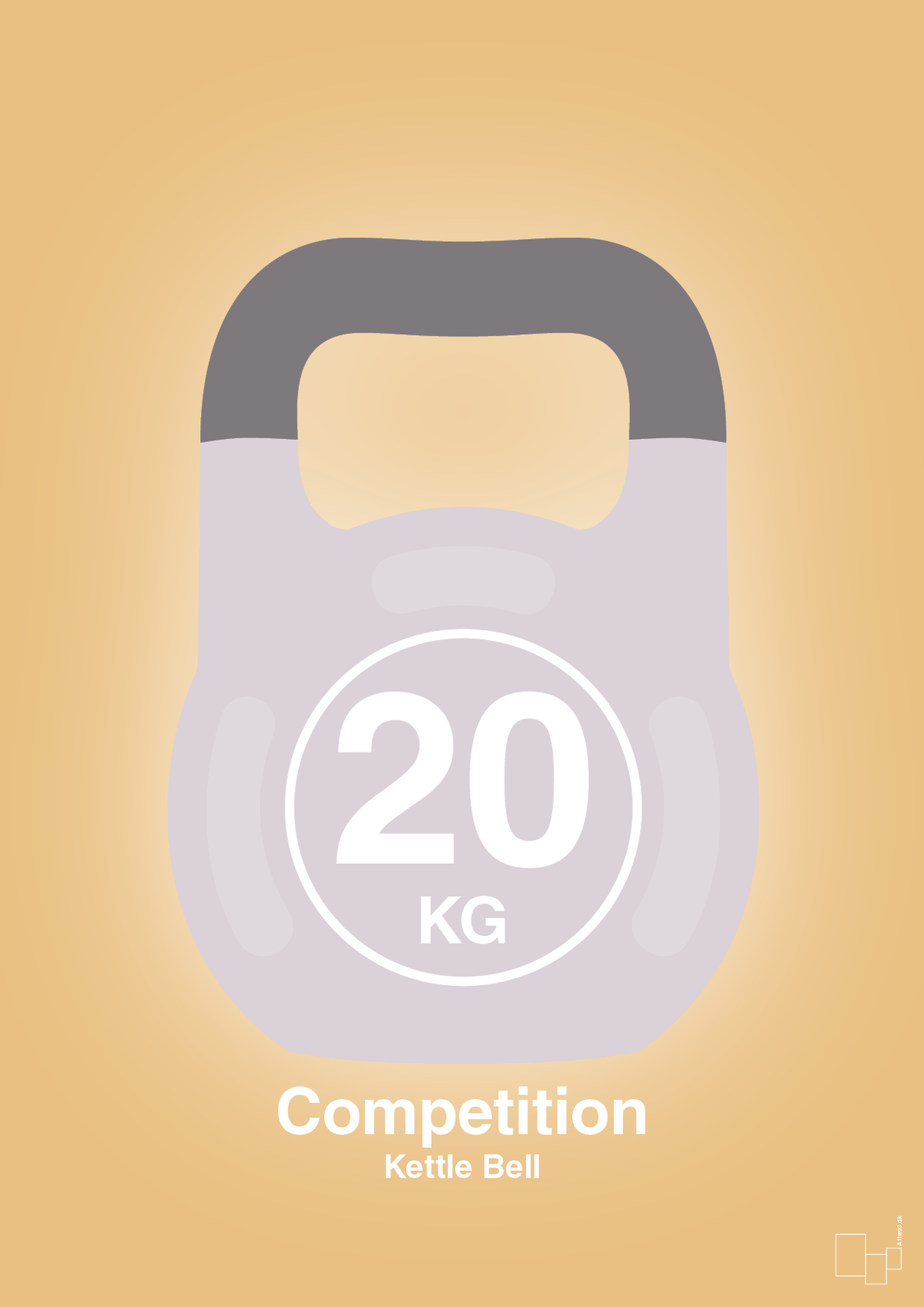 plakat: kettle bell 20 kg - competition color - charismatic-Fitness-A1two3