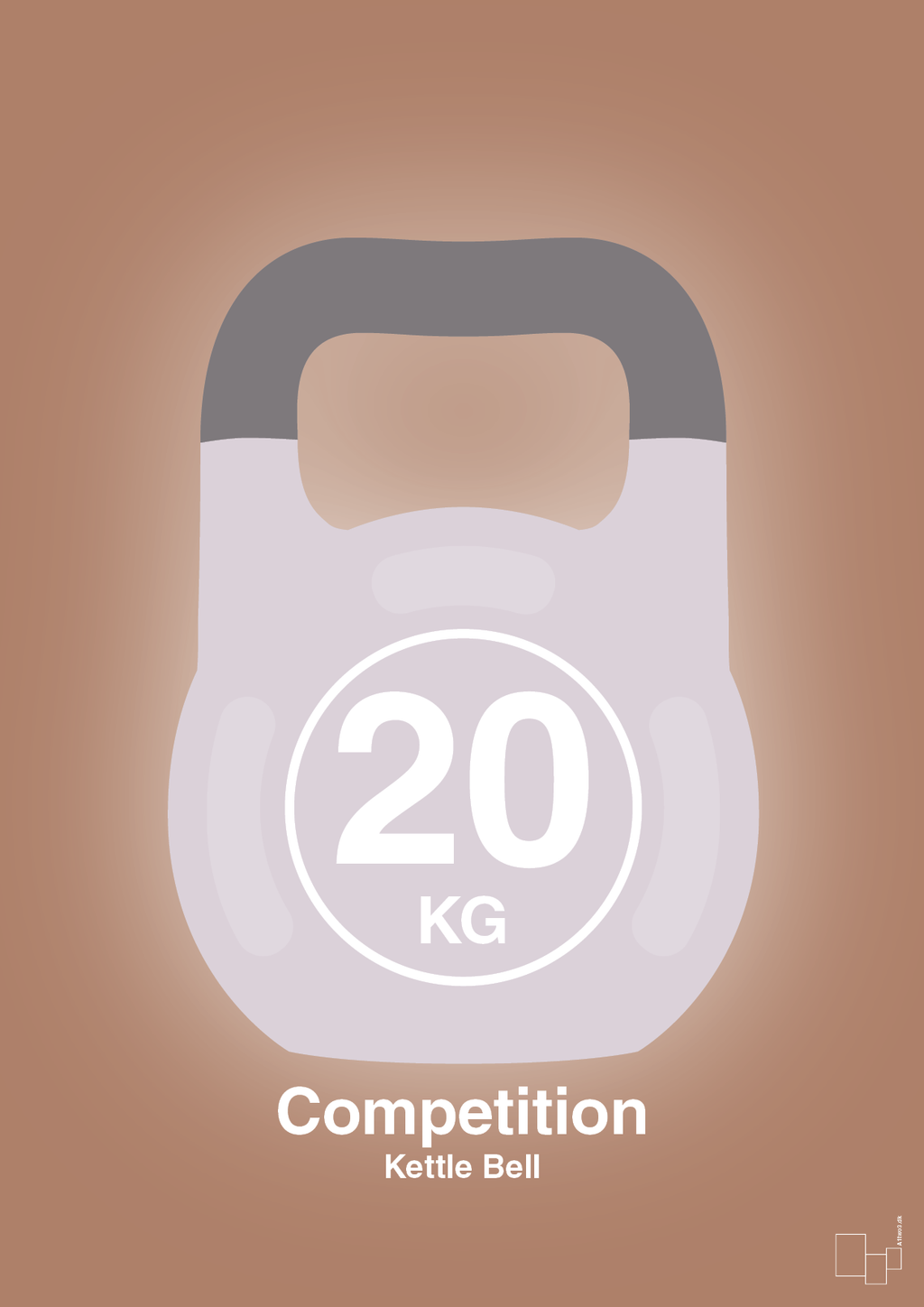 plakat: kettle bell 20 kg - competition color - cider spice-Fitness-A1two3