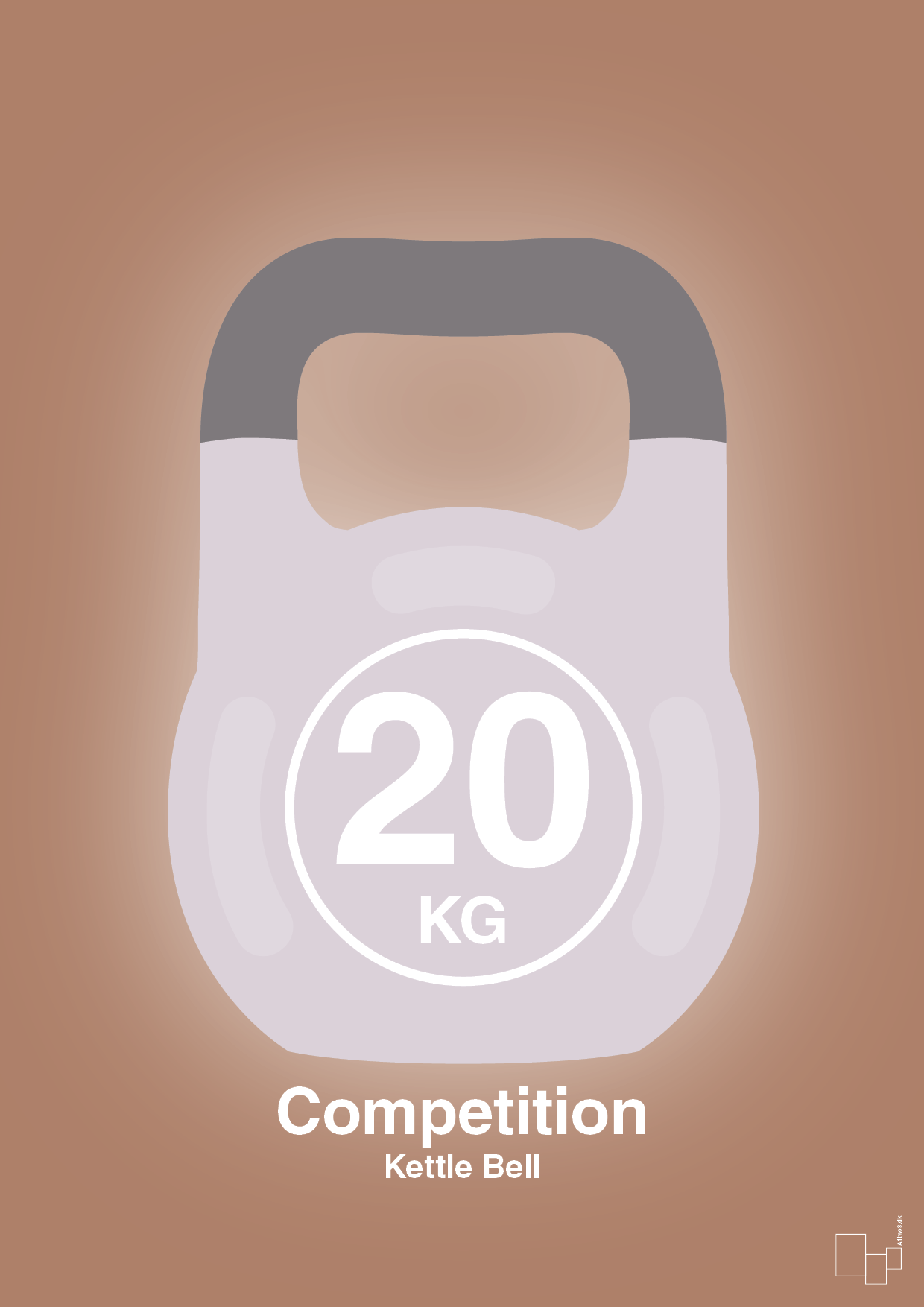 plakat: kettle bell 20 kg - competition color - cider spice-Fitness-A1two3
