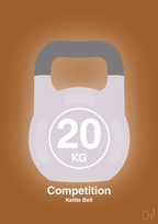 plakat: kettle bell 20 kg - competition color - cognac-Fitness-A1two3