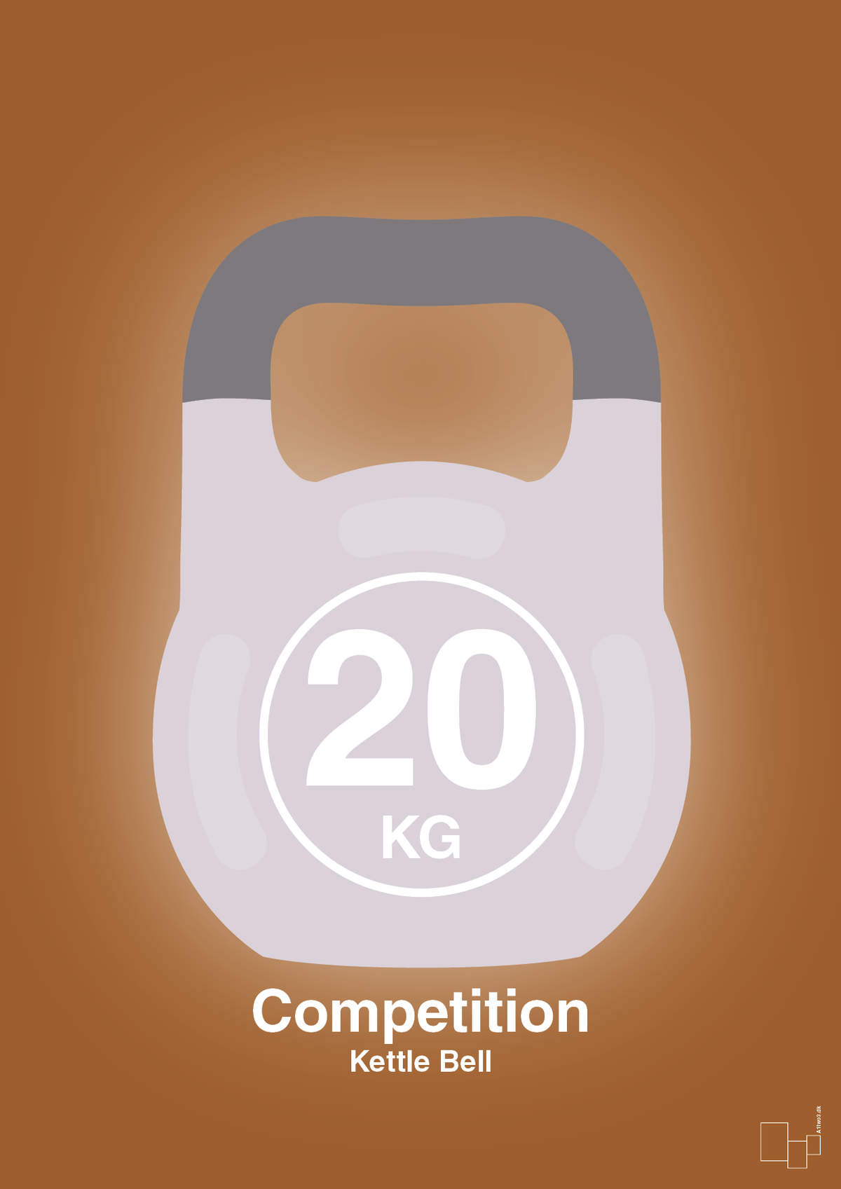 plakat: kettle bell 20 kg - competition color - cognac-Fitness-A1two3