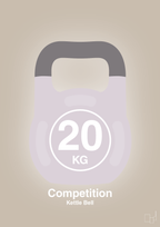 plakat: kettle bell 20 kg - competition color - creamy mushroom-Fitness-A1two3