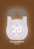 plakat: kettle bell 20 kg - competition color - dark brown-Fitness-A1two3