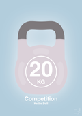 plakat: kettle bell 20 kg - competition color - heavenly blue-Fitness-A1two3