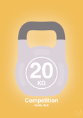 plakat: kettle bell 20 kg - competition color - honeycomb-Fitness-A1two3