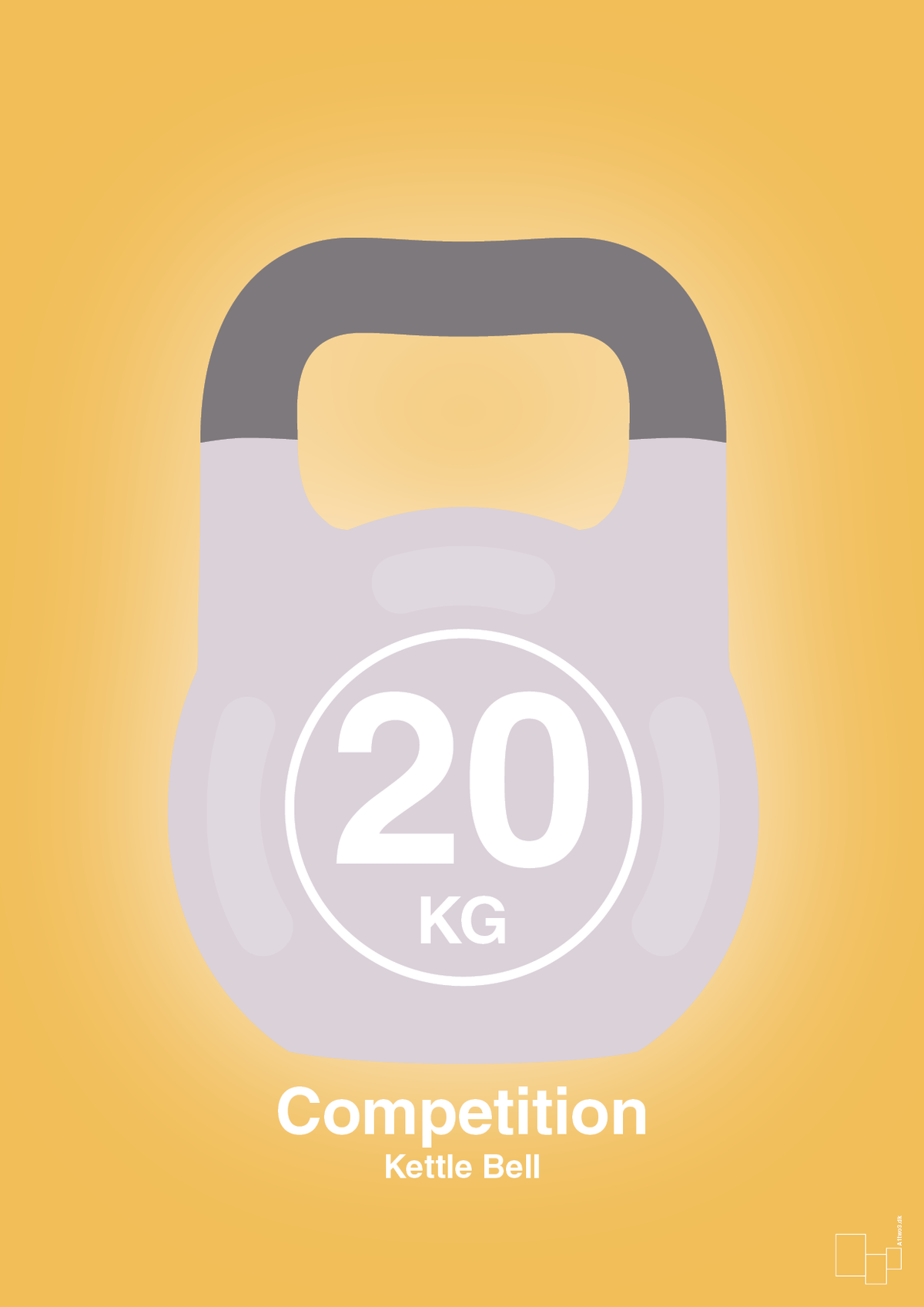 plakat: kettle bell 20 kg - competition color - honeycomb-Fitness-A1two3