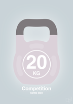 plakat: kettle bell 20 kg - competition color - light drizzle-Fitness-A1two3