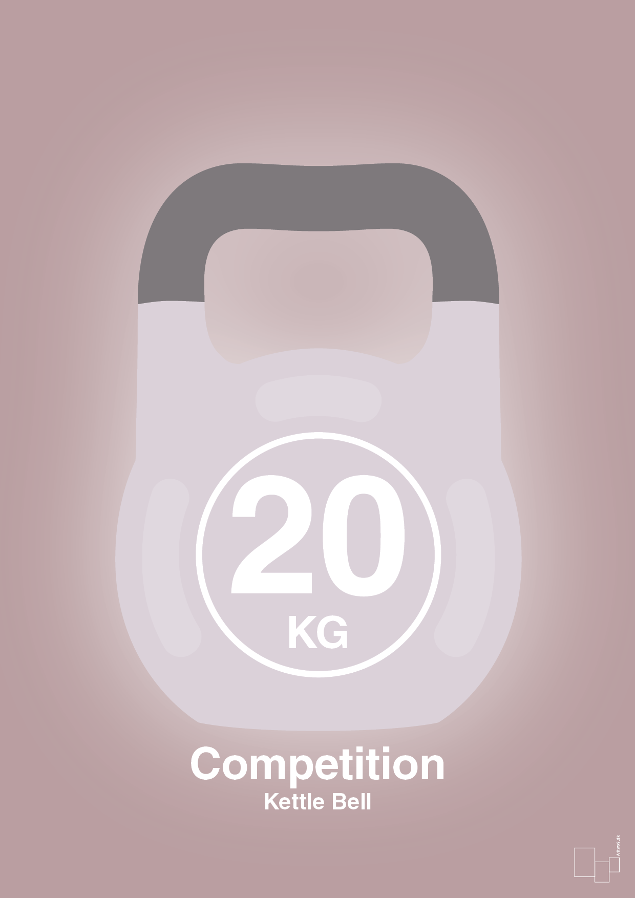 plakat: kettle bell 20 kg - competition color - light rose-Fitness-A1two3