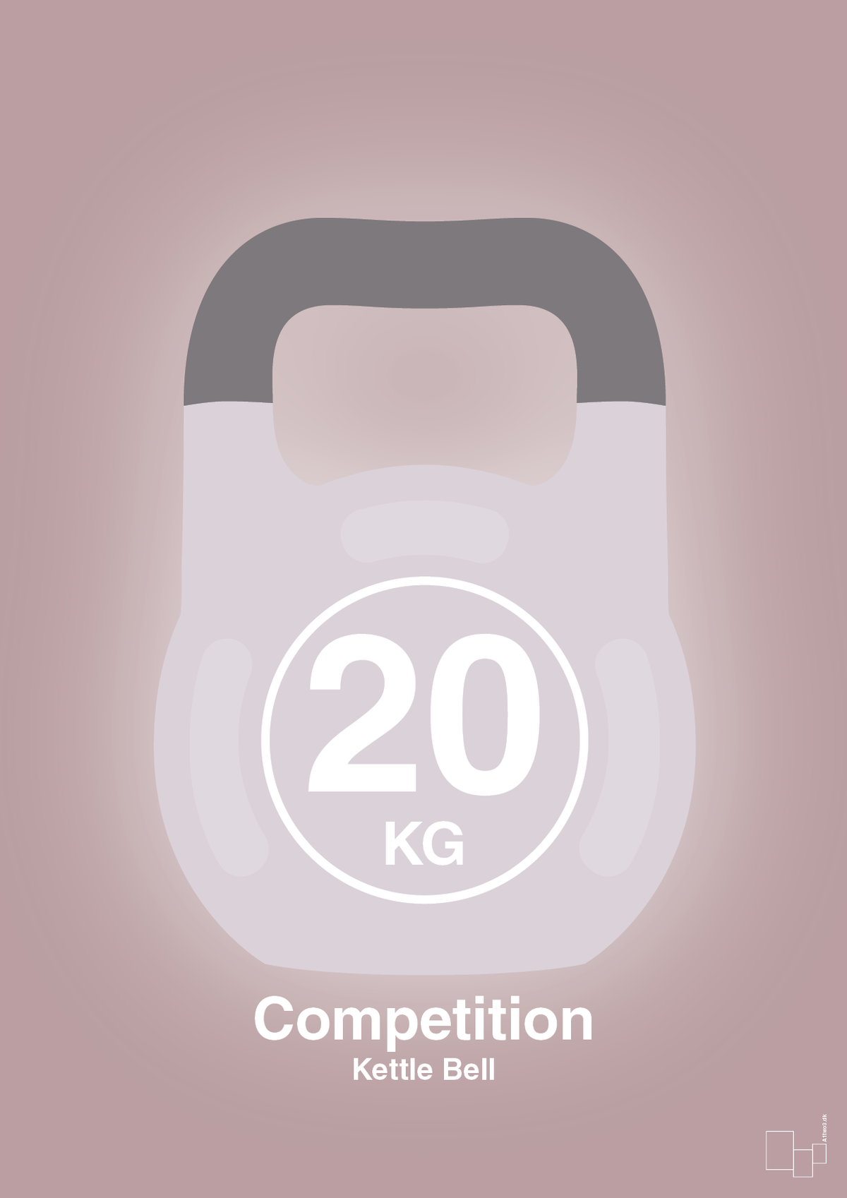 plakat: kettle bell 20 kg - competition color - light rose-Fitness-A1two3