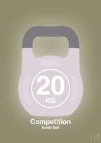 plakat: kettle bell 20 kg - competition color - misty forrest-Fitness-A1two3