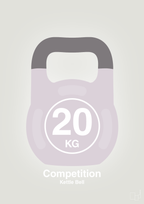 plakat: kettle bell 20 kg - competition color - painters white-Fitness-A1two3