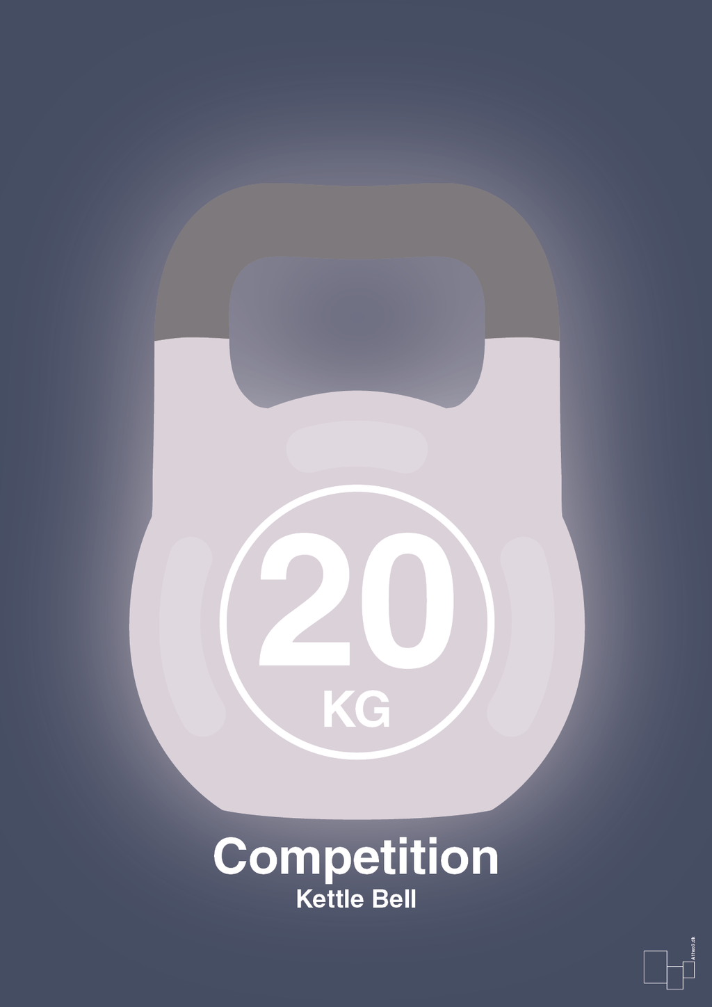 Kettle bell 20 kg - competition color - petrol-Fitness-A1two3
