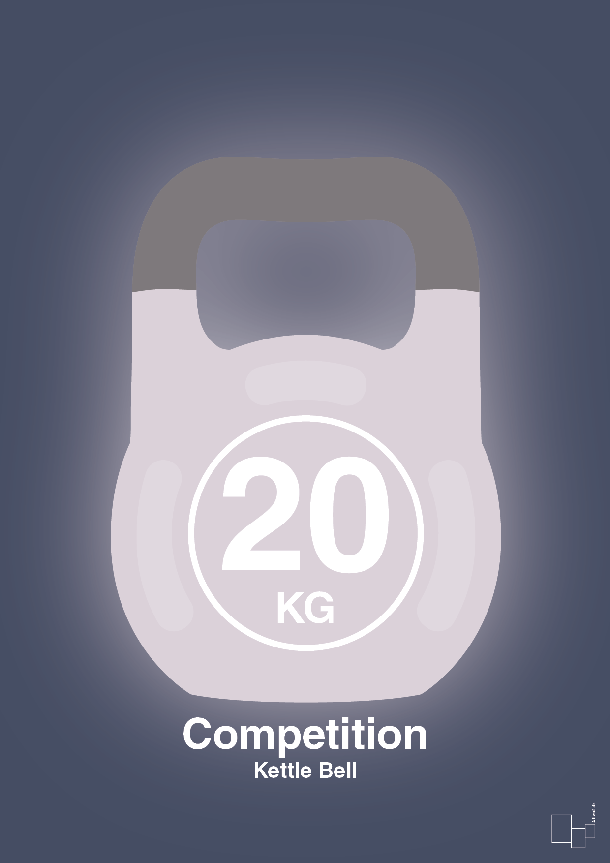 Kettle bell 20 kg - competition color - petrol-Fitness-A1two3