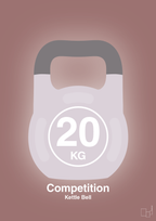 plakat: kettle bell 20 kg - competition color - plum-Fitness-A1two3