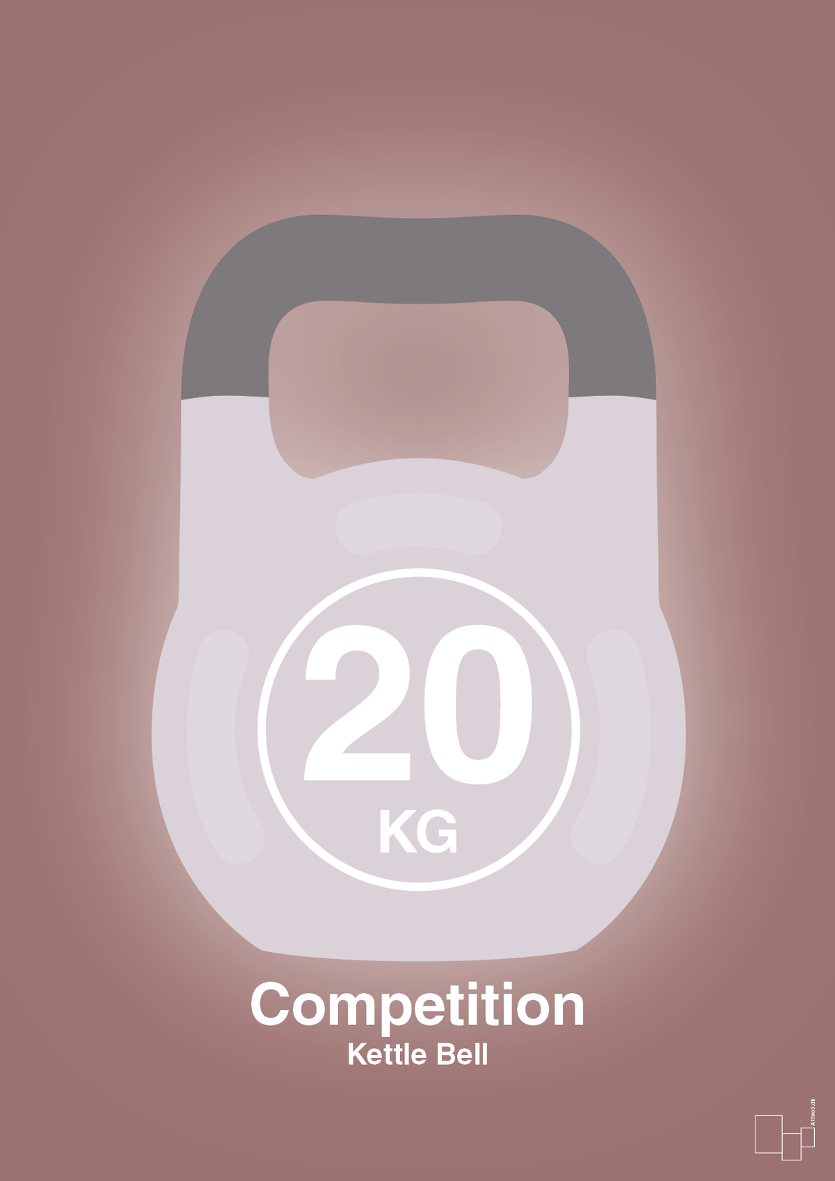 plakat: kettle bell 20 kg - competition color - plum-Fitness-A1two3