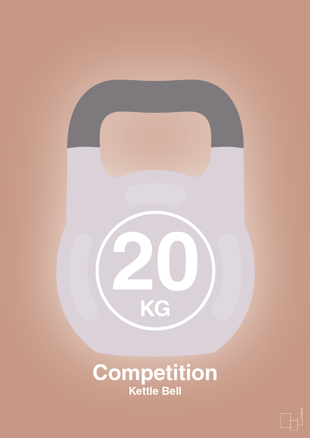 plakat: kettle bell 20 kg - competition color - powder-Fitness-A1two3